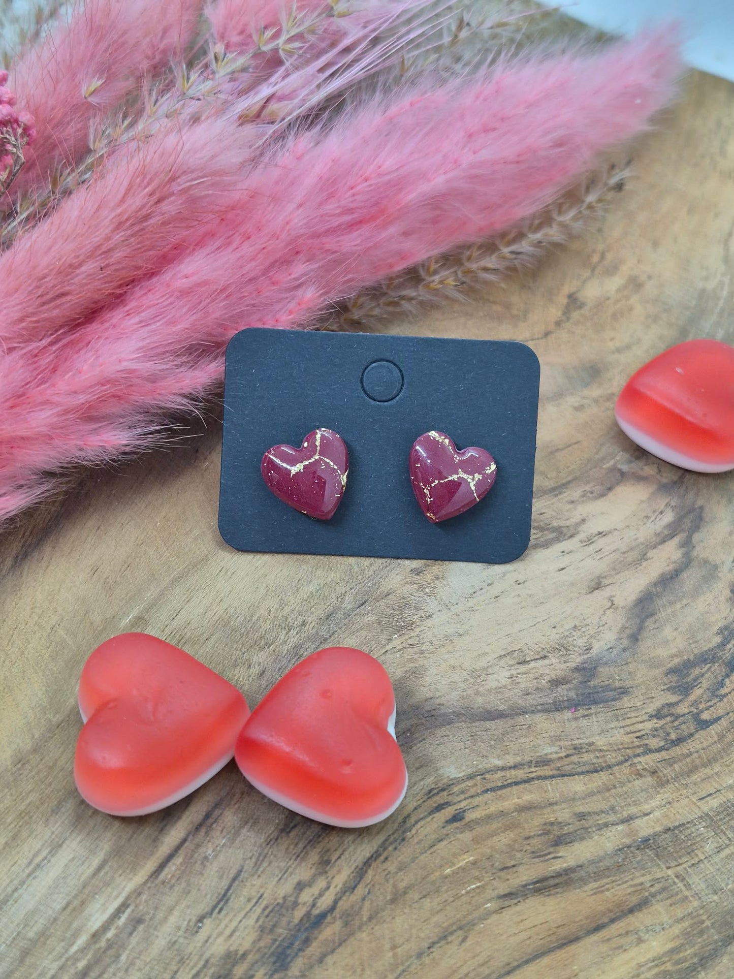 Puce - Cœur bordeaux et doré