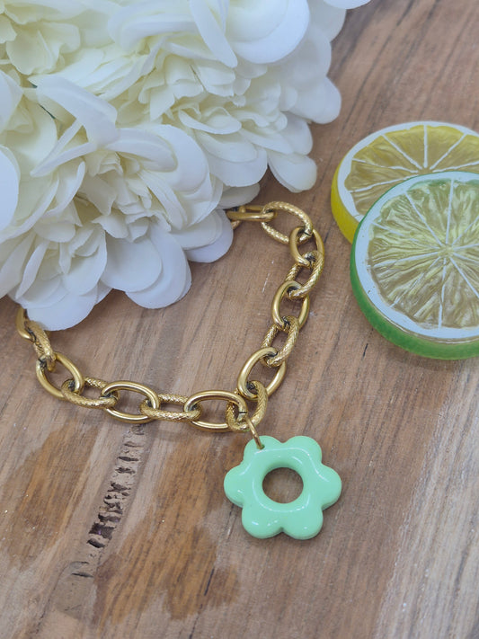 Bracelet - ALYSSIA - Fleur Verte