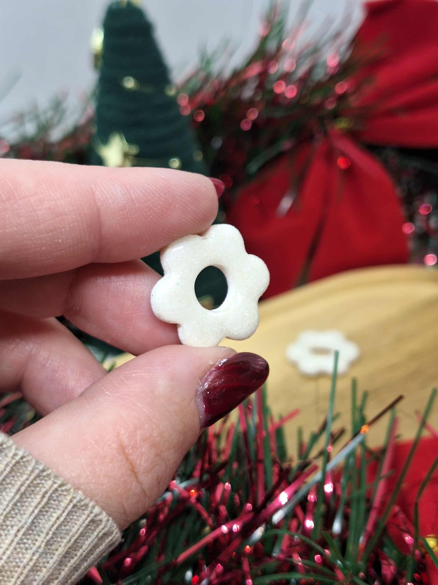 Pampille - Flora - Blanc nacré à paillette